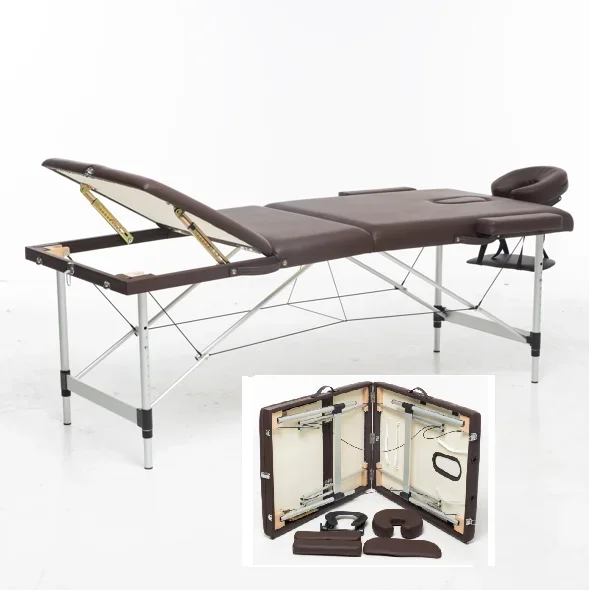 

Hot Sale Two Section Aluminum Massage Bed Portable Massage Table Massage Couch