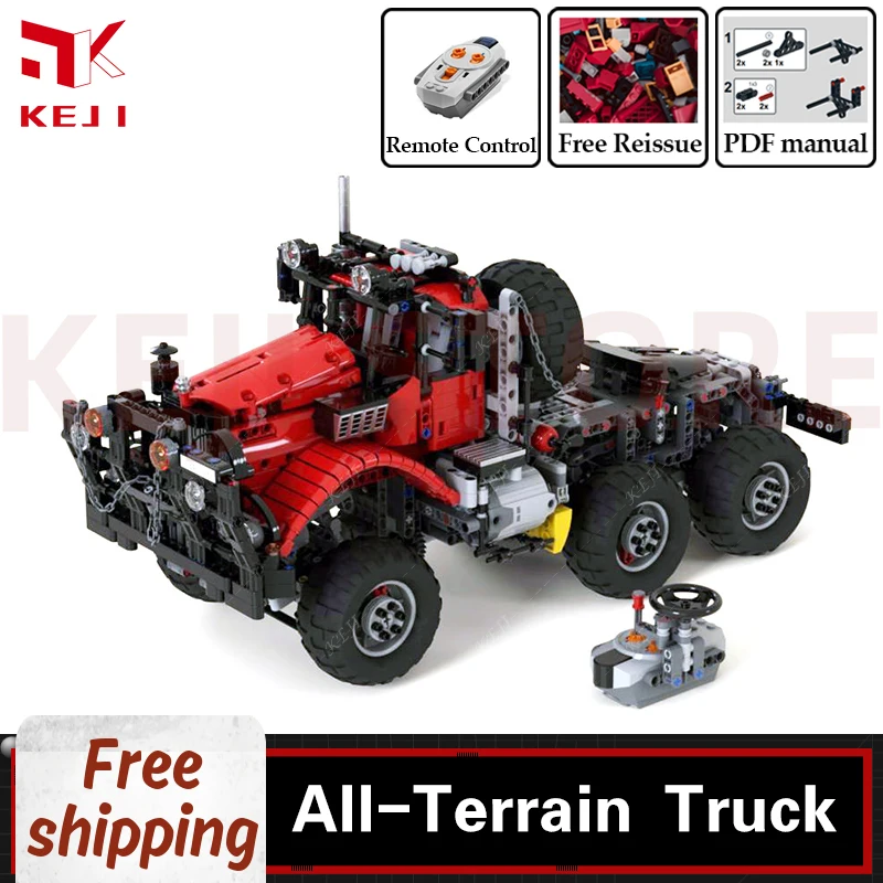 KEJI MOC-28325 All-Terrain (Offroad) Truck Type2 Red Model Building Blocks Bricks Kit DIY Toys Christmas Gift