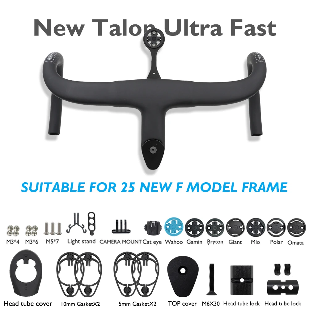 New Arrival F12 Carbon Integrated Handlebar for Pinarello Dogma F MY25,345g Ultra Light Internal Cable Routing New Aero Design