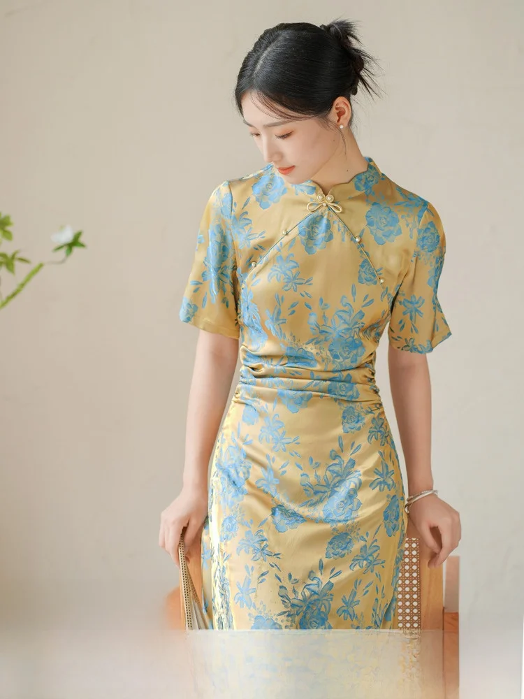 

Оригинальный дизайн, китайский национальный стиль, однотонный, с двойным лацканом, художественный, в китайском стиле