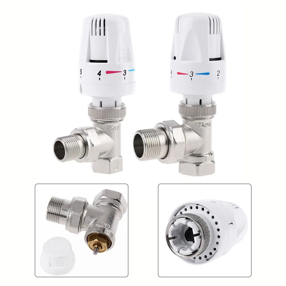 Precision Thermostatic Radiator Valve for Angle For Floor Heating Systems with Copper Construction and G1/2 Port