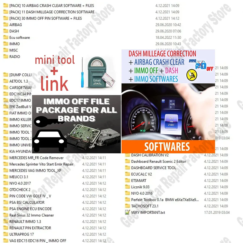 Car Maintenance Tools 32GB Package obd2 scanner Tools DASH MILLEAGE CORRECTION+AIRBAG CRASH CLEAR+IMMO OFF+ DASH +IMMO SOFTWARES