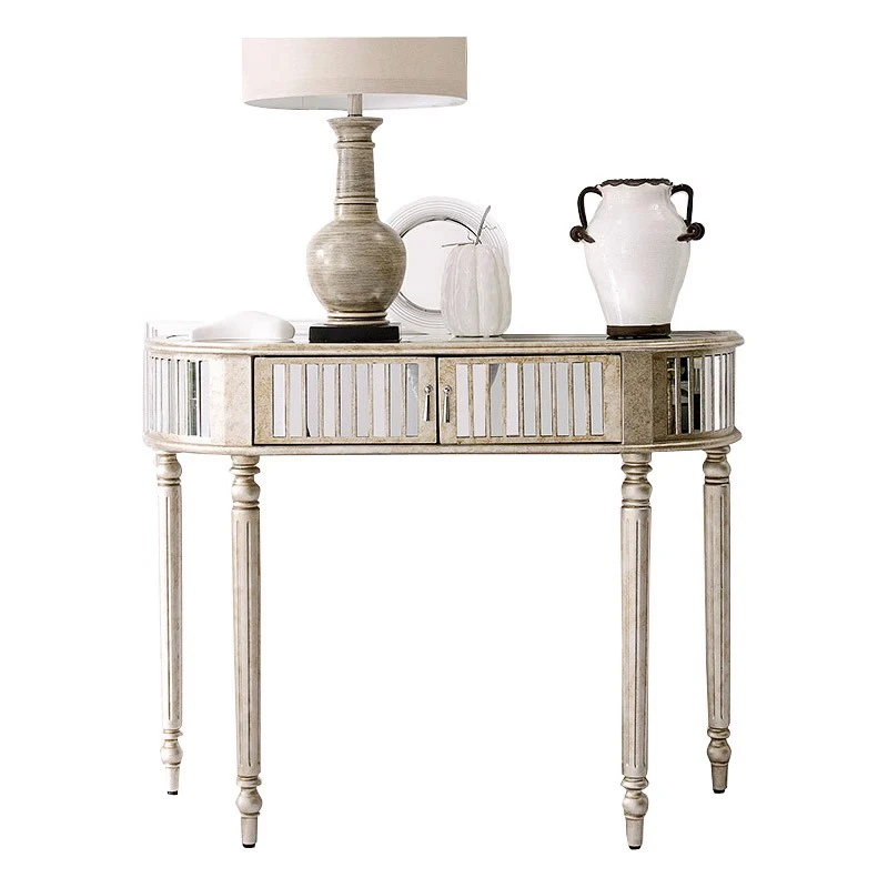 

American light luxury entrance platform modern simple living room aisle corridor narrow table antique and old