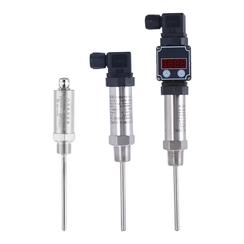 Venda de fábrica tipo chumbo à prova d'água integrado transmissor de temperatura pt100 sensor de temperatura 4-20ma 0-10v sonda de temperatura