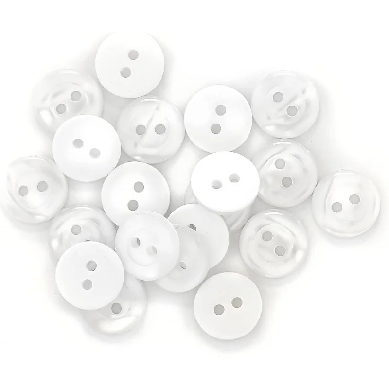 Camicetta, Perla Bianca, 11mm, 20 Pezzi Bottoni Camicia, Conteggio