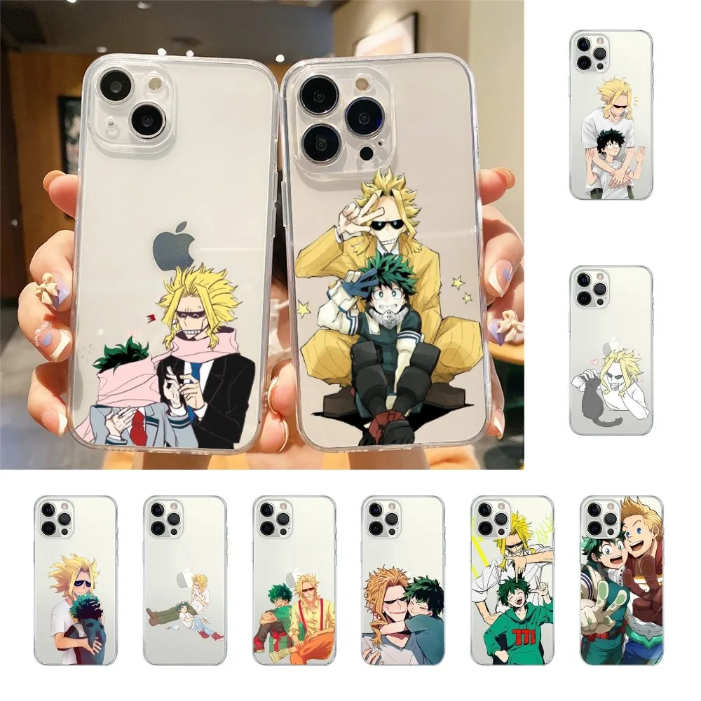 My Hero Academia All Might Phone Case For Iphone 15 11 13 14 Pro Max 7 8 Plus X Xr Xs Max Se2020 12mini Transparent Cover