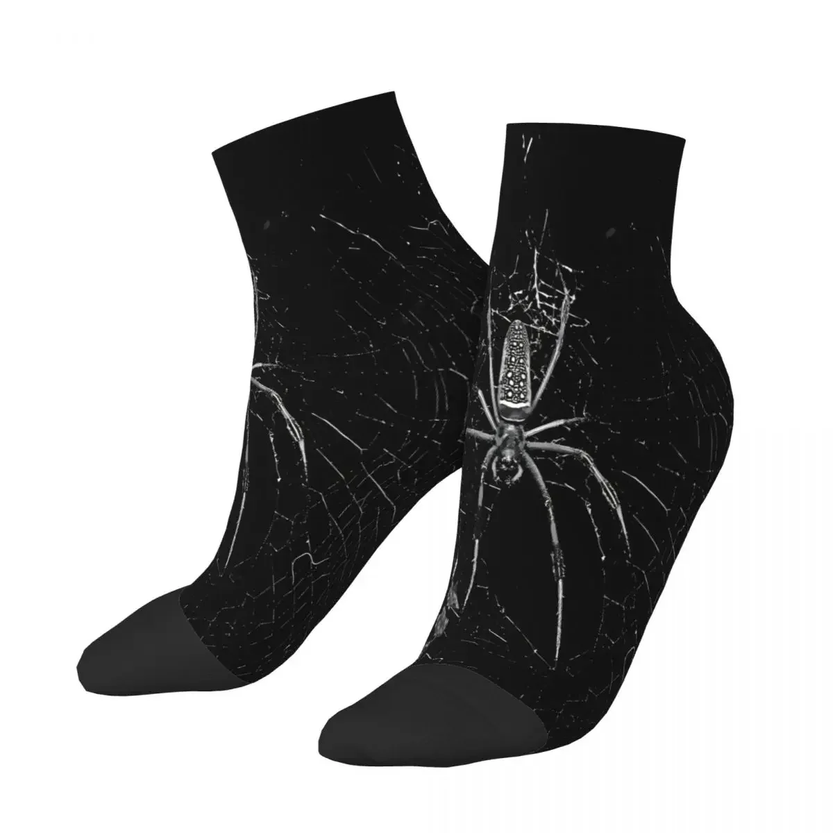 Silk Spinning Spider Scary Spider Ankle Socks Male Mens Women Summer Stockings Printed