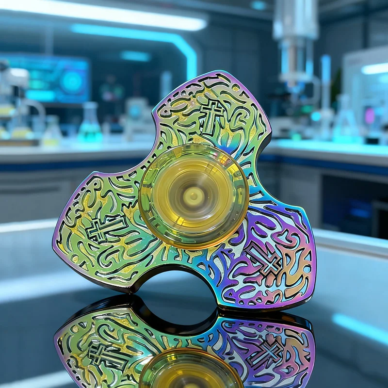 لون رائع تململ سبينر EDC الفولاذ المقاوم للصدأ الإصبع المنزلق الكبار الإجهاد الحد لعبة نافذة الكسارة أدوات الدفاع المحمولة #2