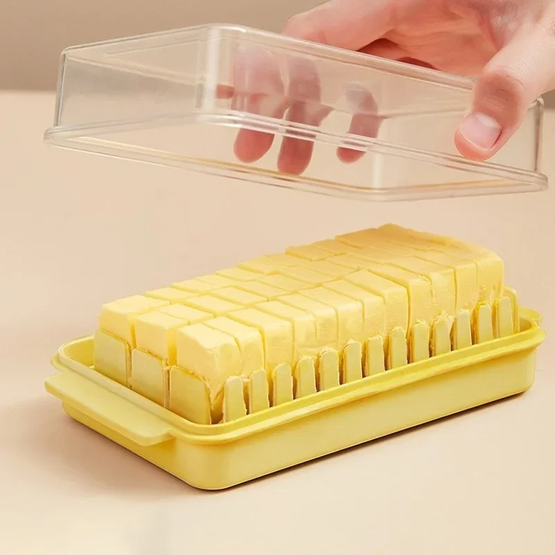 Protable Solid Butter Cutting Storage Box Kitchen Accessories Refrigerator Fresh Keeping Box Breakfast Cheese Fresh-keeping Box