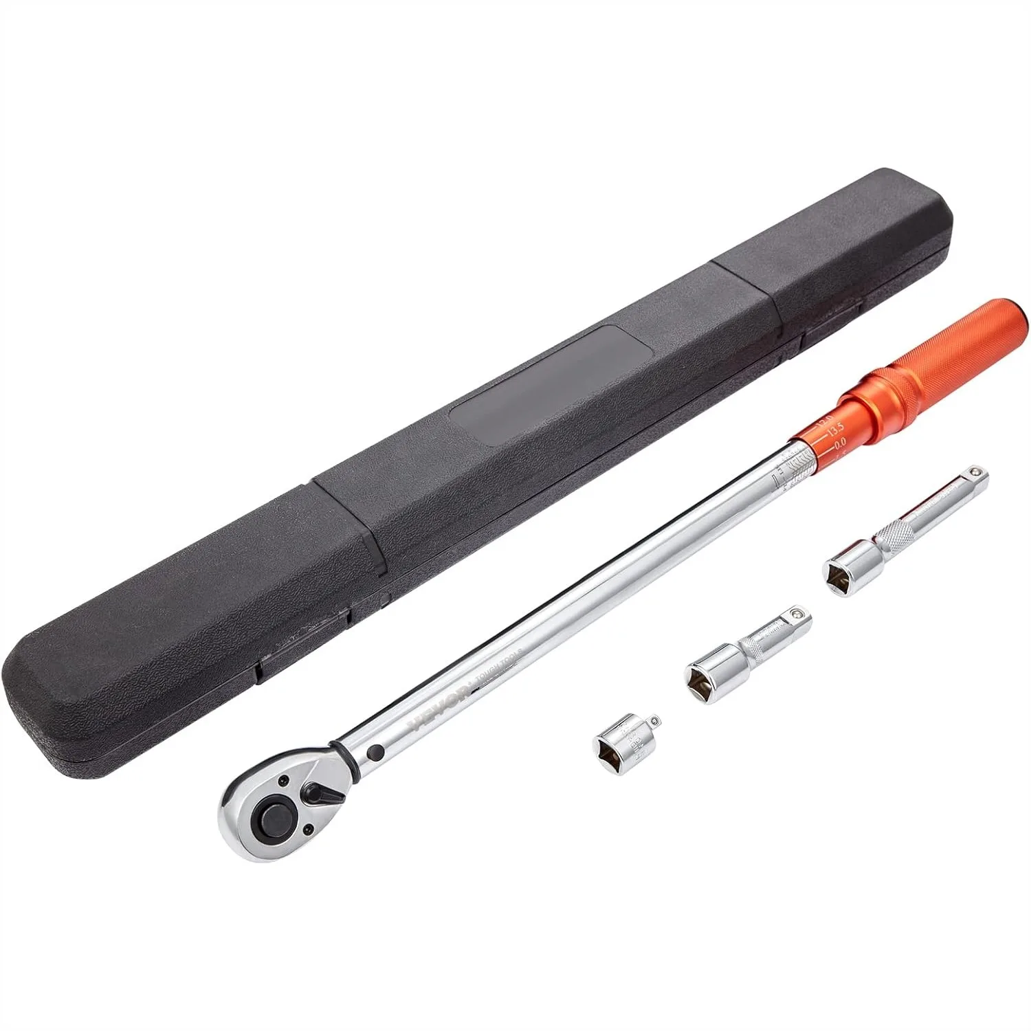 

1/2-Inch Drive Click Torque Wrench 25-250 Ft.lb/34-340 N.m Dual-Direction Adjustable With Mechanical Dual Range Scales And Adapters Extension Rod