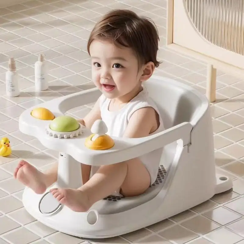 

Baby Bathroom Seat Upholstered Travel Home Foldable Baby Bathroom Seat With Suction Cup Surround Baby Bath Chair