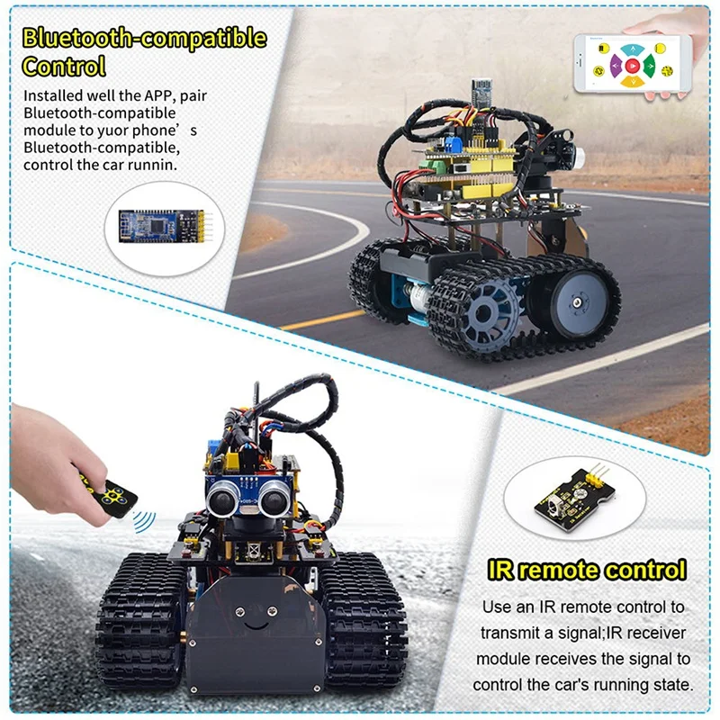 Mini Smart Tank Robot V3.0 Kit For Arduino Robot Car DIY Programmable STEM Toys Compatible With Arduino&Mixly