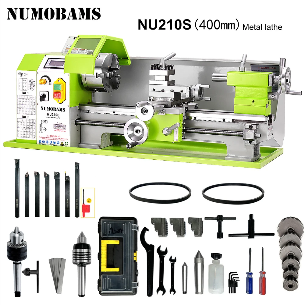 NU210X400S Mini Metal Manual Lathe Machine, DIY Mini Metal Lathe Machine For Home Workshops Processing