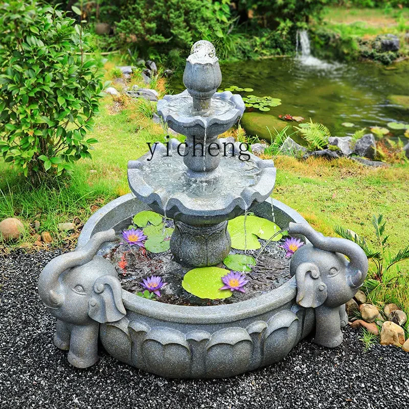 ZYY Chinese-style flowing water fish pond landscape outdoor courtyard balcony decorative landscaping ornament