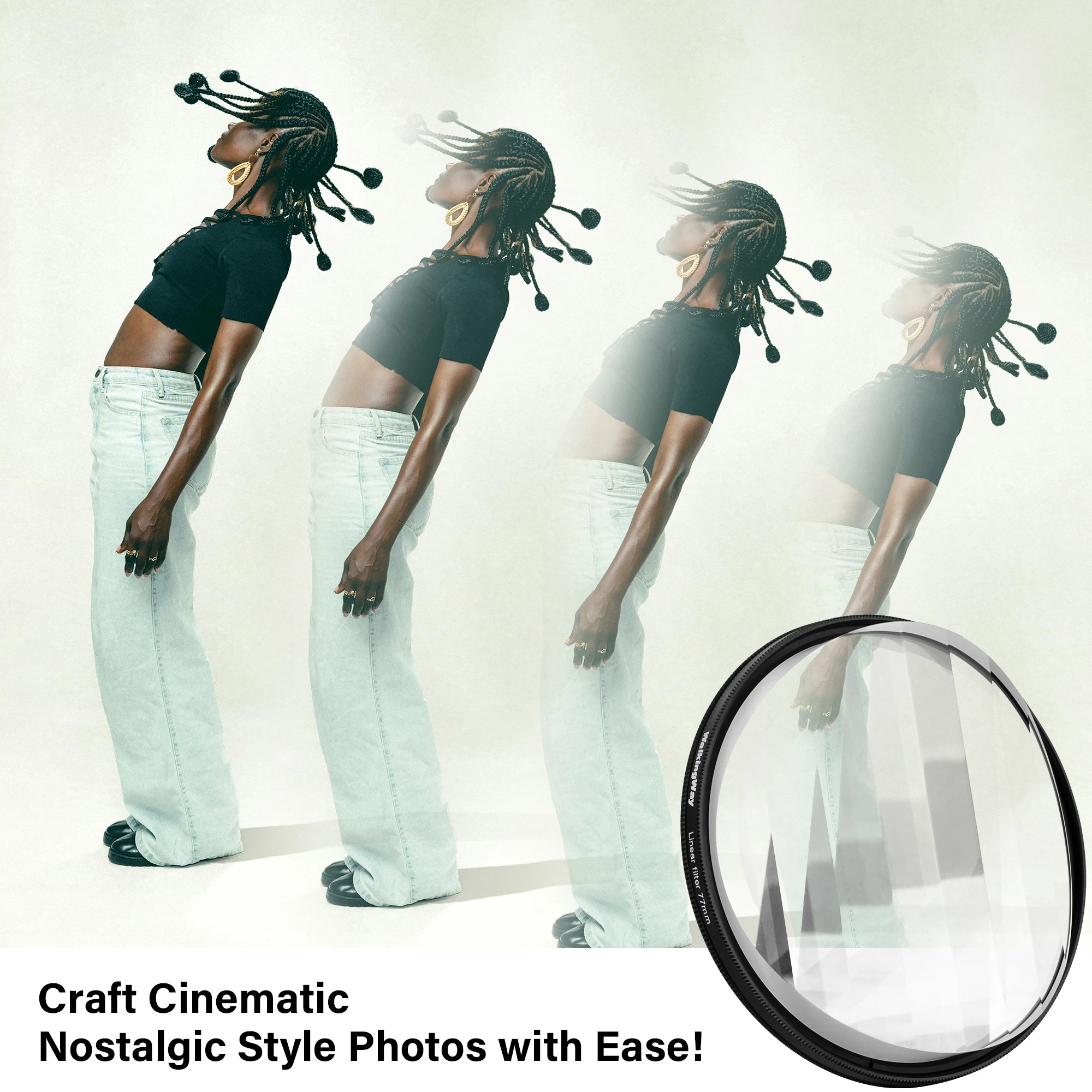 Kaleidoscope Glass Prism Filter, Special Effects, DSLR Camera Lens, Acessórios de fotografia, 52mm, 55mm, 58mm, 62mm, 67mm, 72mm, 77mm, 82mm