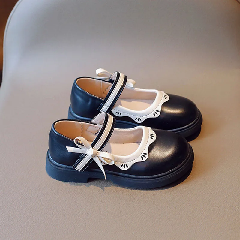 Girls Princess Leather Shoes Contrast Color Kids Mary Jane Shoes Sweet Fashion Spring Autumn Children's Flats Shoes CSH1610
