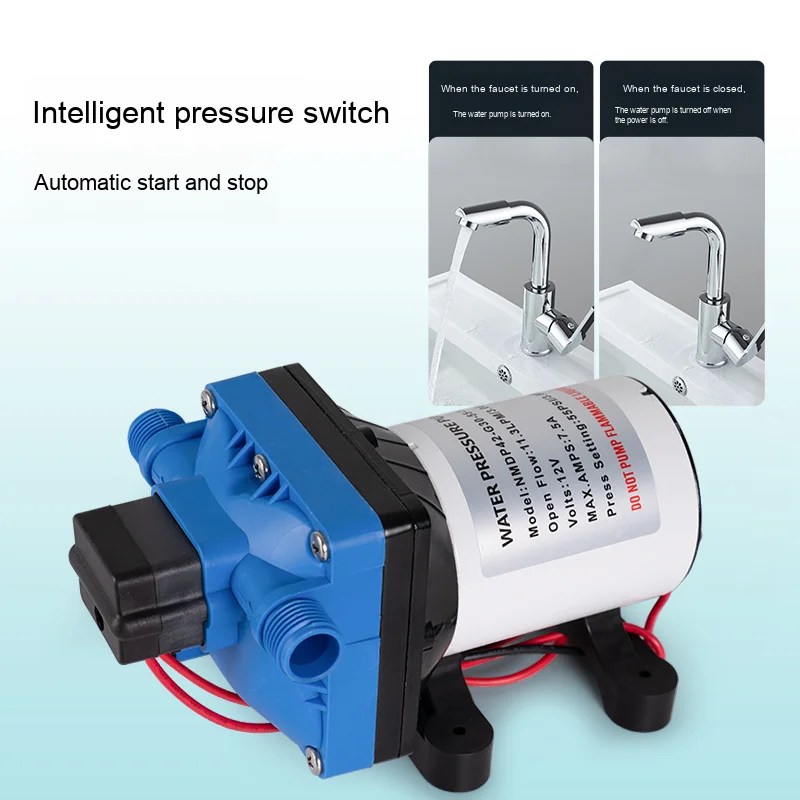 12V DC Electric Diaphragm Pump AC Motor Self-Priming Water Booster Pump For RV Bed Car Household Automatic Water Spraying Pump