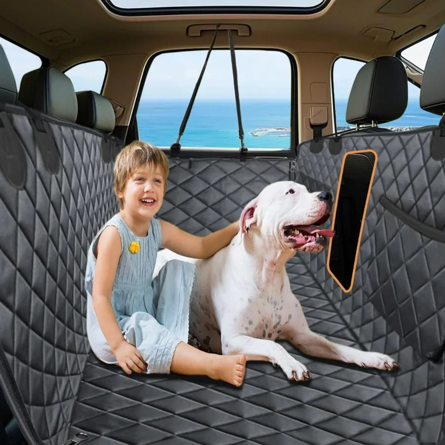 

Dog Car Seat Cover for Back Seat Icy Warm Reversible Hard Bottom Car Seat Cover for Dogs Waterproof Backseat Extender for Dogs