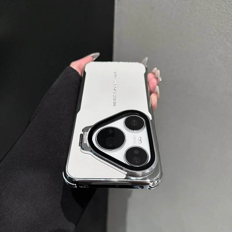 Etui na Huawei Pura 90s Pro Max 80 Ultra 70 Pro+ Etui z PU skóry z galwanizowaną ramką Ochrona aparatu Uchwyt Ochronny — zdjęcie produktu 4