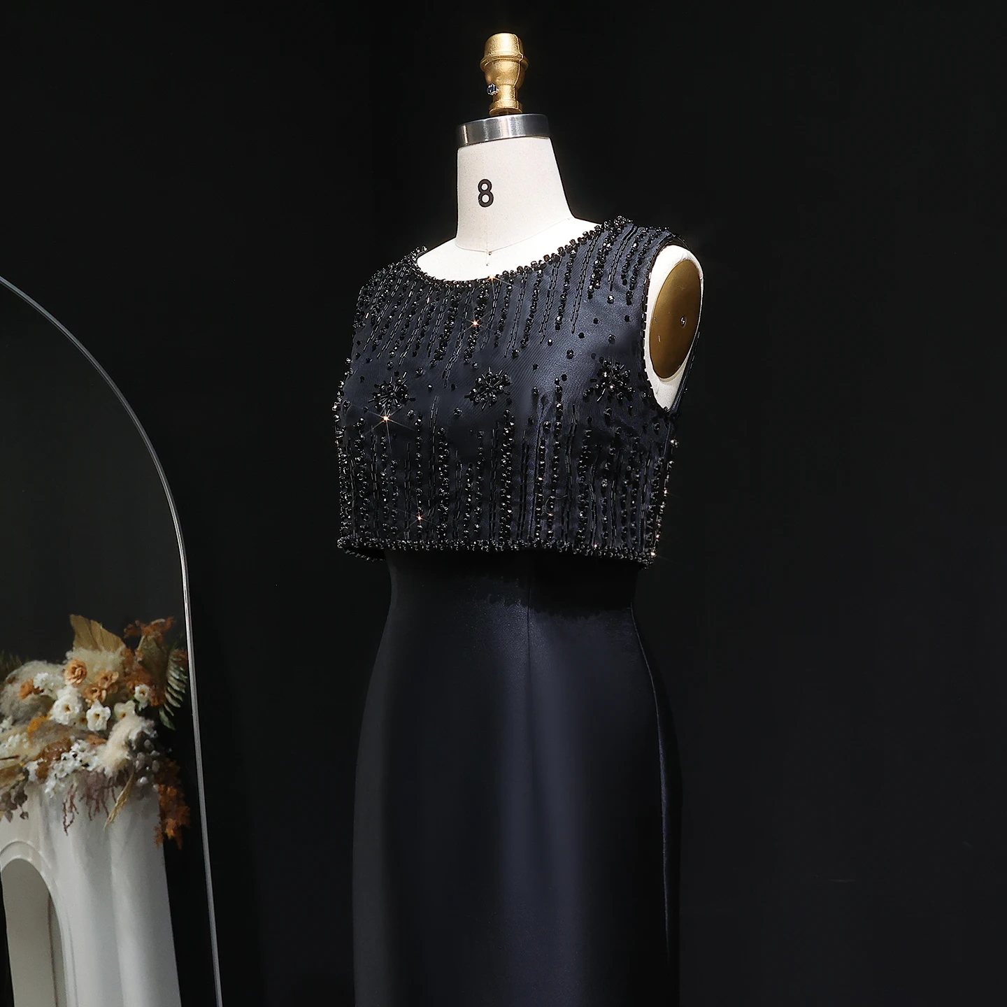 Sharon Said lujo diamantes de imitación Dubai plata gris Midi vestido de noche Formal para mujeres árabes fiesta de boda SS277 personalizado