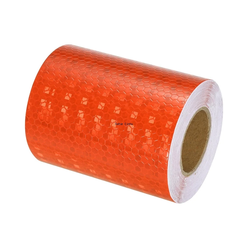 4inch*17FT High Visibility Reflectors Sticker Orange Warning Safety Adhesive Tape Waterproof Outdoor Strip For Car Truck Trailer