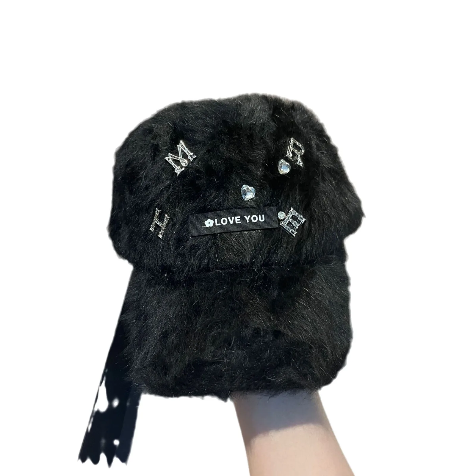 

Новая зимняя теплая бейсболка из кроличьего меха, модная тонкая фуражка с буквенным принтом, повседневная уличная молодежная шапка для женщин ​