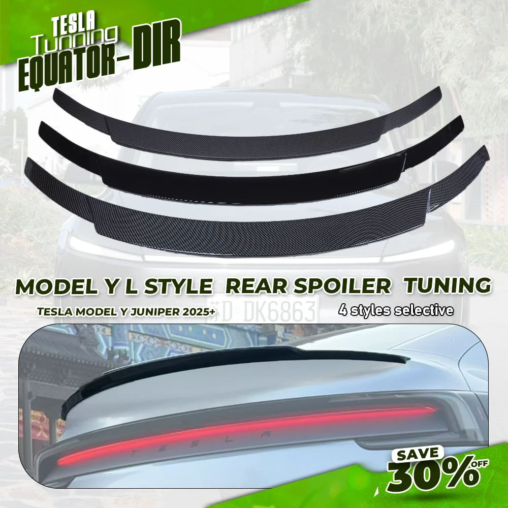 For Tesla Model Y Juniper 2025+ Model Y L Style Rear Spoiler Version | OEM Tail Wing Stabilizer, Lightweight ABS Material Auto