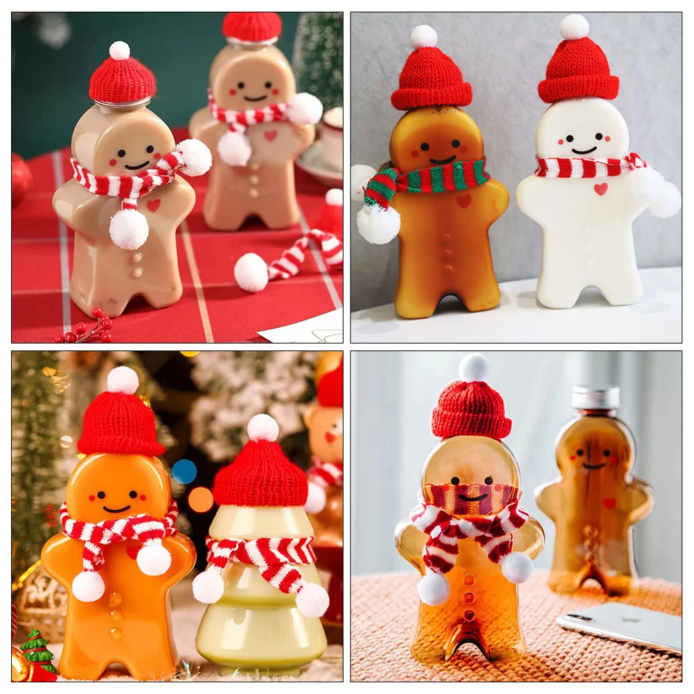 Gingerbread Man Water Bottles Christmas Drink Gifts Beverage Party Candy Jars The Pet Decorative