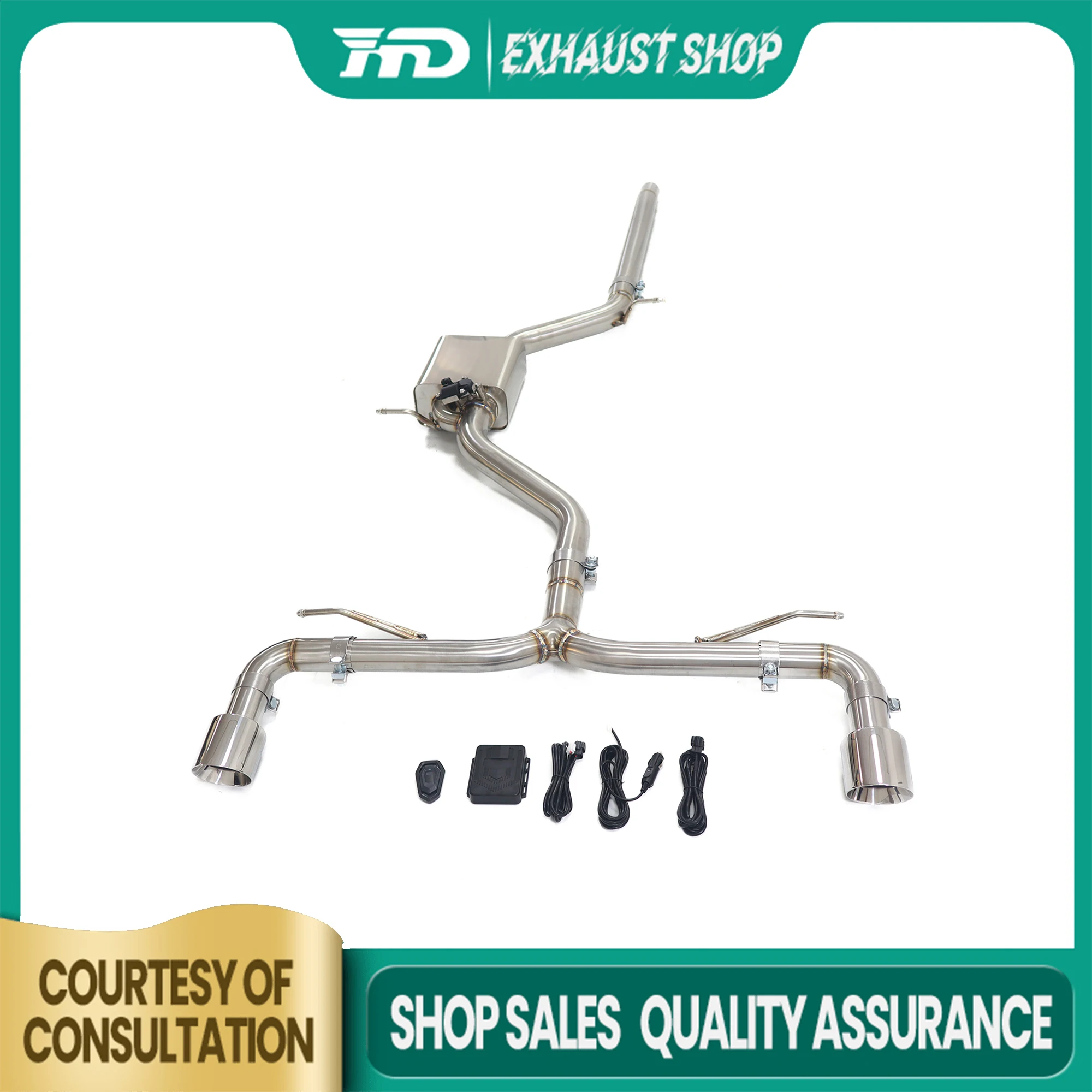 

High Quality Catback For VW Golf MK7 GTI Stainless Steel Exhaust System Electronic Valve Muffler Tips Non-destructive HMD