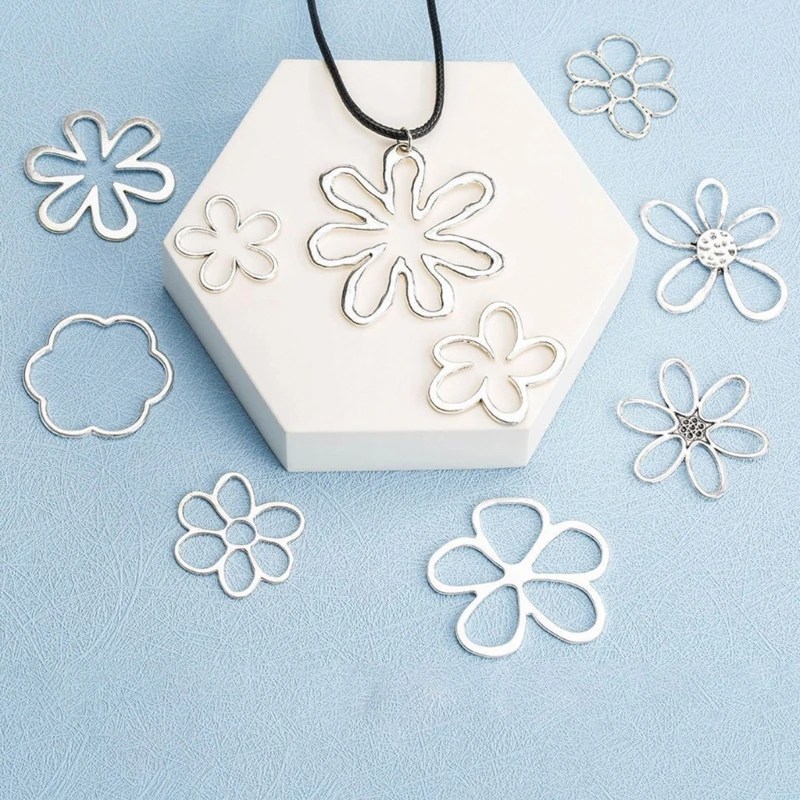 Flower Charm for DIY Earring Necklace Hollow Flower Beads Jewelry Making Craft Dropsale