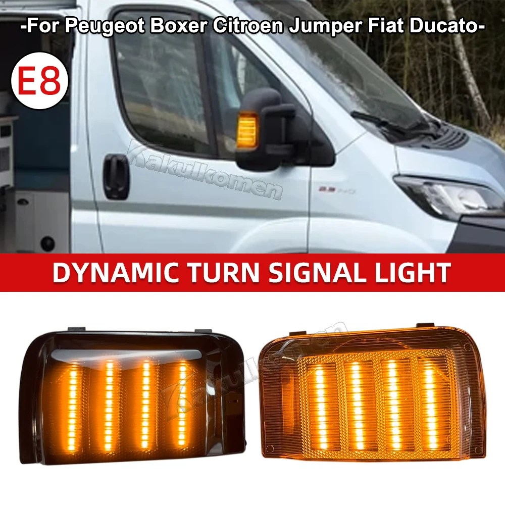 

LED Dynamic Amber Side Mirror Turn Signal Lights for Fiat Ducato Citroen Jumper Relay Peugeot Boxer RAM Promaster Car Styling