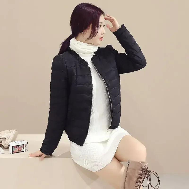 

Cotton Jacket Lightweight Short Loose Casual Women's Quilted Coat Outdoor Clothes Demi-season Youthful Lined Padded Lady Parka