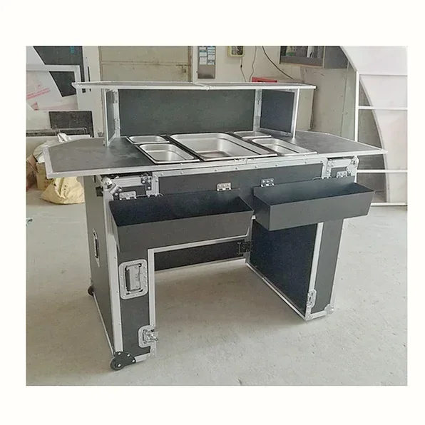 Bartender Mobile Folding Bar Outdoor Bartender BarMobile Bar Counter  Box Storage Trolley Mobile Assembly Bar Flight Case Table