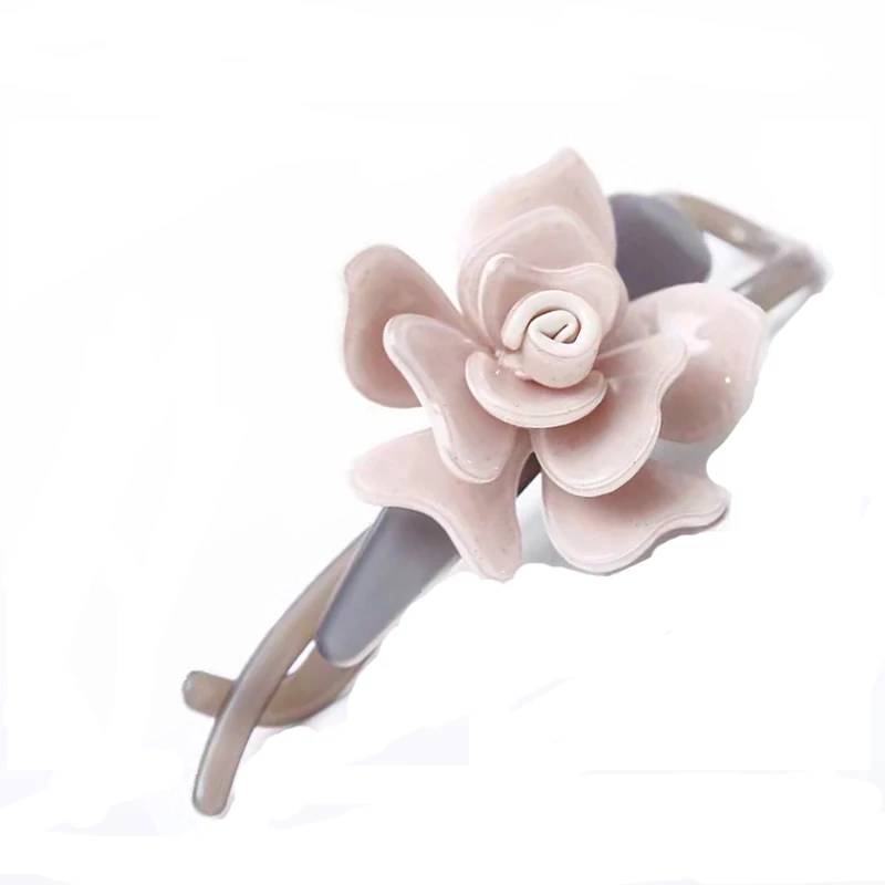 Elegant Girl Hair Clips 3D Flower Hairpins Top FolderTiara Hair Accessories For Women Acetate Headdress Barrette Twist Clamp