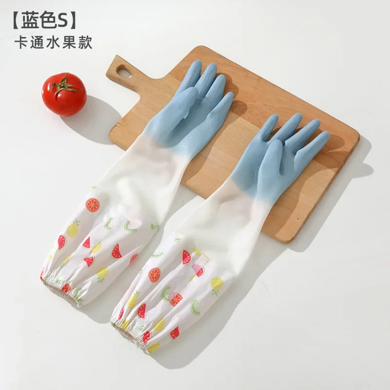 Household Dishwashing Gloves Thickened Waterproof Cleaning Gloves Non Slip Kitchen Rubber Gloves