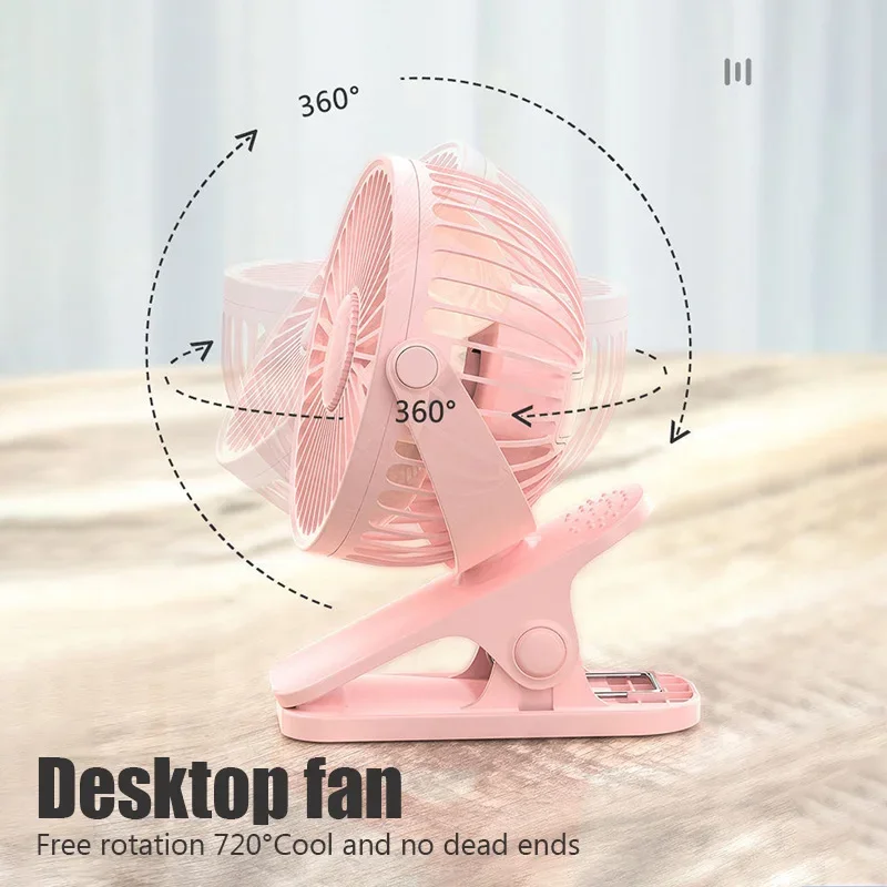 USB Mini Wind Power Handheld Clip Fan - High Quality, Convenient, Ultra-quiet, Portable Student Cute Small Cooling Ventilator