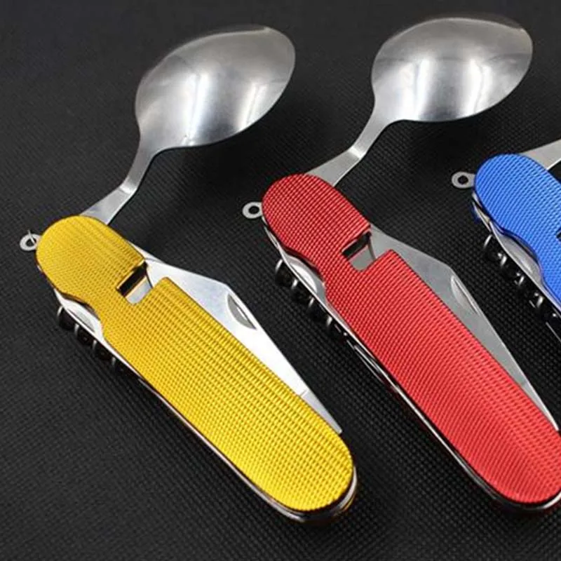 

Multifunctional Foldable Pocket Stainless Steel Outdoor Camping Picnic Cutlery Knife Fork Spoon Tableware Parts