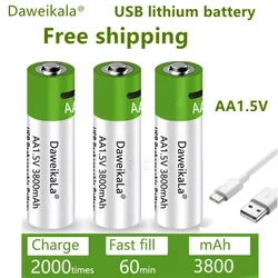 3800 mAh Rechargeable AA 1.5V Alkaline Battery - UN38.3/CE Certified, Environmentally Friendly, Up to 2000 Charge Cycles for Rem