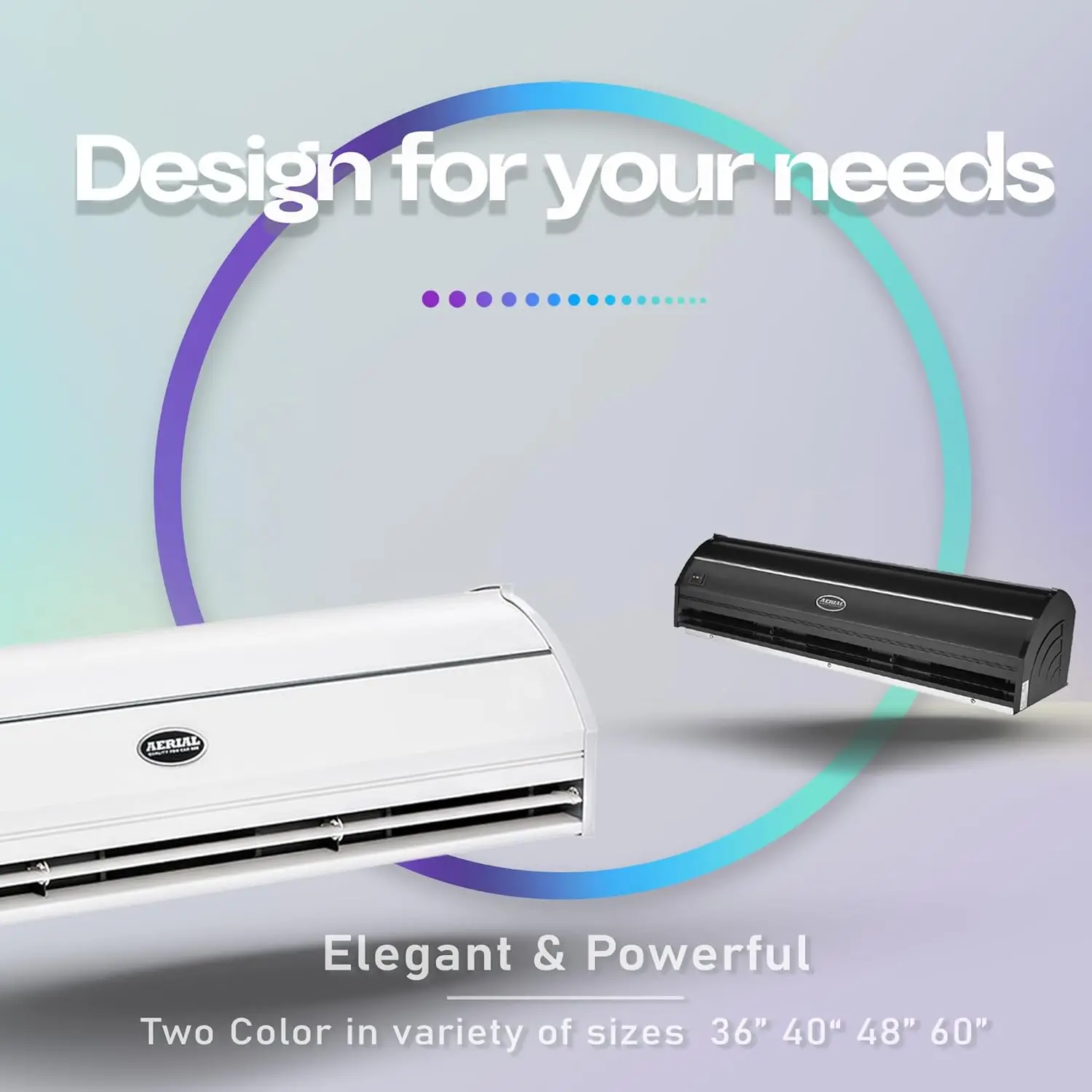 Air Curtain Fan - White 60 Inch Air Door - UL Certified Heavy Duty - Commercial Super Power Indoor Over D