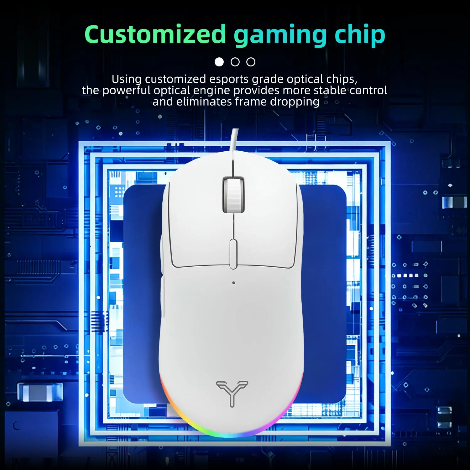 Silent Wired Esports Mouse with 6 RGB Lighting Modes High-Fidelity Audio Lightweight Ergonomic Design for Laptop and Desktop PC
