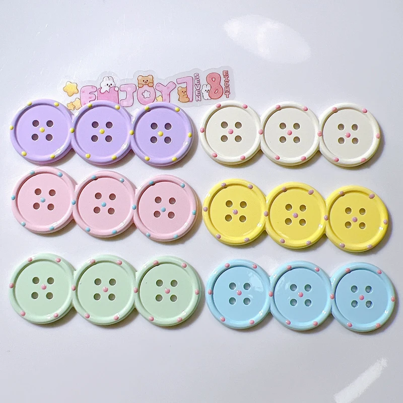 61X22MM 20PCS Three Sided Button Plastic Accessories DIY Hand Stitched Flat Bottom Children's Hair Accessory Stitched Shoe