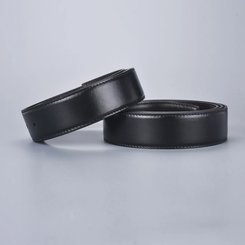 New Double Sided Smooth Leather Belt Without Lead Belt for Men 3.8cm Pure Men's Belt Without No Buckle