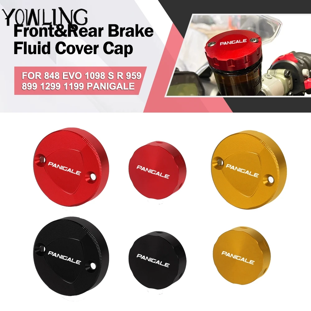 

Motorcycle Front Clutch Brake Fluid Cylinder Covers For DUCATI V4 V2 Panigale 1299 1199/S/R 959 899 CNC Rear Brake Reservoir Cap