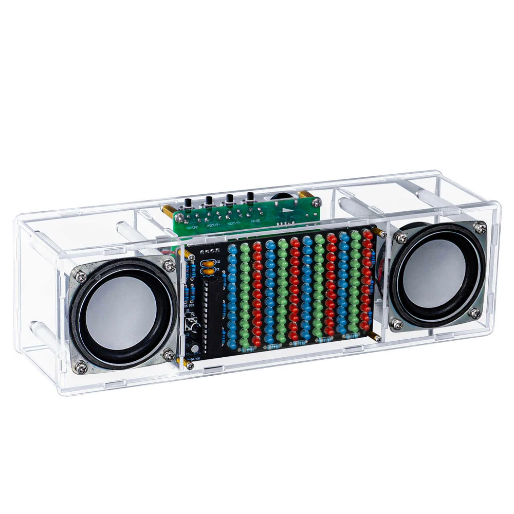 

DIY Bluetooth Speaker Kit Electronic LED Music Spectrum MH-M18 Dual Channel Soldering Practice Amplifier DC5V 3W Speaker 8002