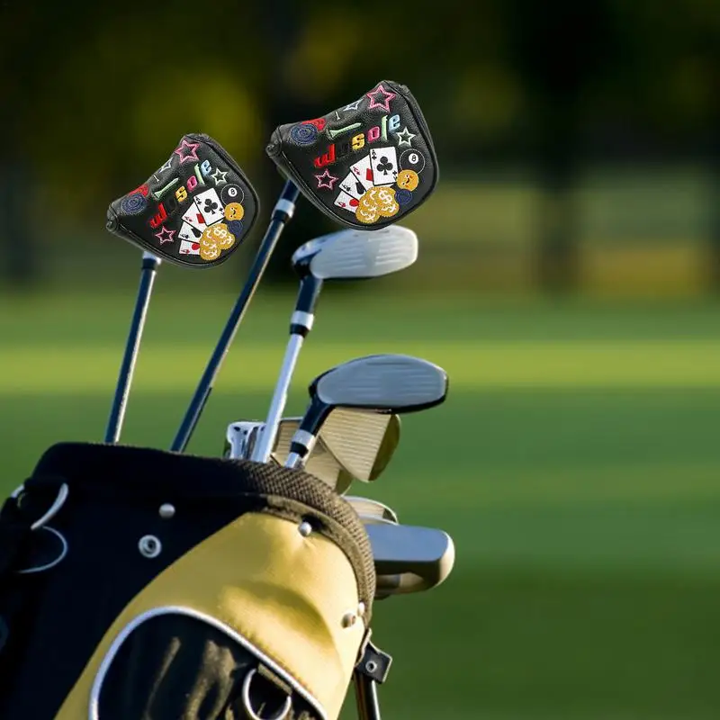 Golf Club Cover Golf Headcovers PU Leather Golf Club Headcovers Colorful Print Golf Iron Head Covers For Outdoor Activities