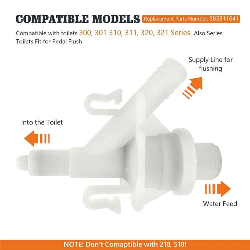 

B28C-2Pack 385311641 Комплект водяного клапана для Sealand/Dometic Toilets Series 300, 310, 320, 321, с 2 шт. шаровым уплотнением для смыва унитаза