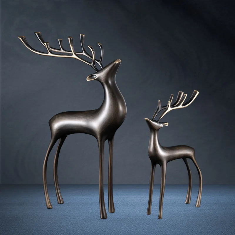 1Pcs Room Decor Mother Deer Cute Kids Room Decor Sculptures Kawaii Sculptures Christmas Home Decoration Fawn Figurines