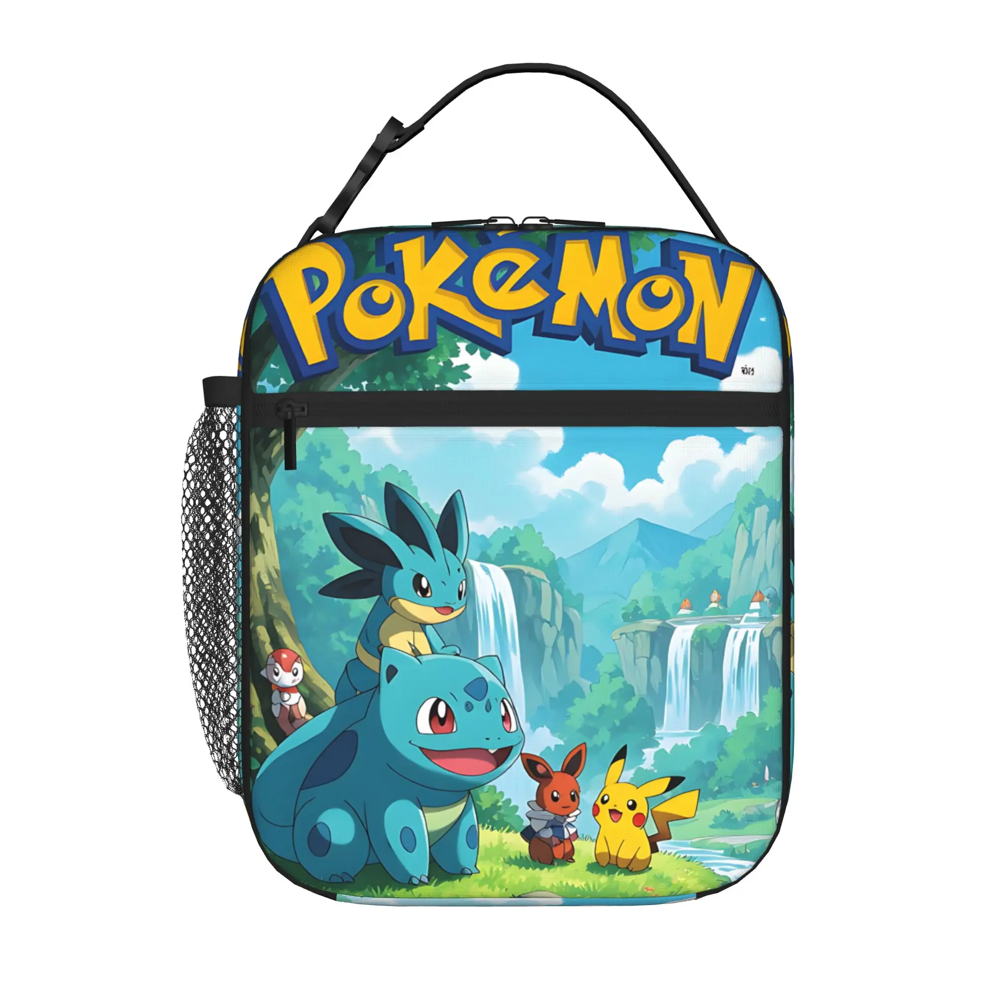 1 Piece Portable Lunch Container River  Zipper Closure Durable Pocket Pokemon  For Lunch Lunch Box Bag