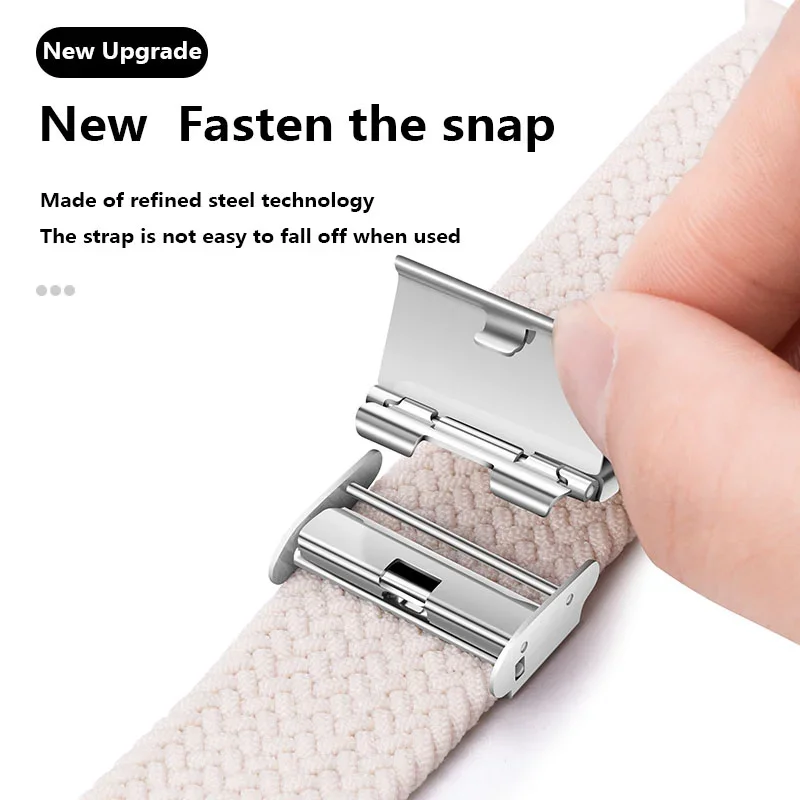 Nylon Braided Solo Loop Strap for Apple Watch Band 49mm 45mm 44mm 40mm 42mm Bracelet IWatch Ultra 2 Series 9 8 7 6 SE 5 4 3 41mm