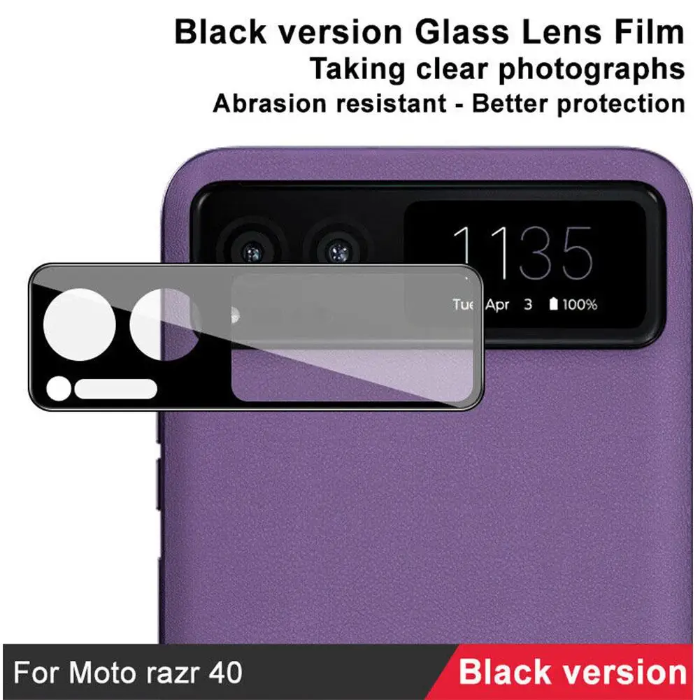 Tempered Glass Back Camera Lens For Motorola Razr 40 Anti-Scratch Full Cover Screen Protective Glass For Motorola Razr 40 F L0V2